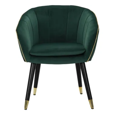 Fotel PARIS Zielony/Złoty 62 58 78 cm